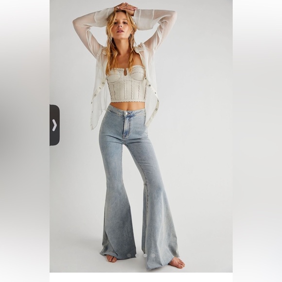 Free People Float On Flare sz 26 in Sea Mist (pre-owned EXCELLENT condition) - Picture 1 of 13